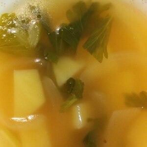 セロリの葉とじゃがいものスープ